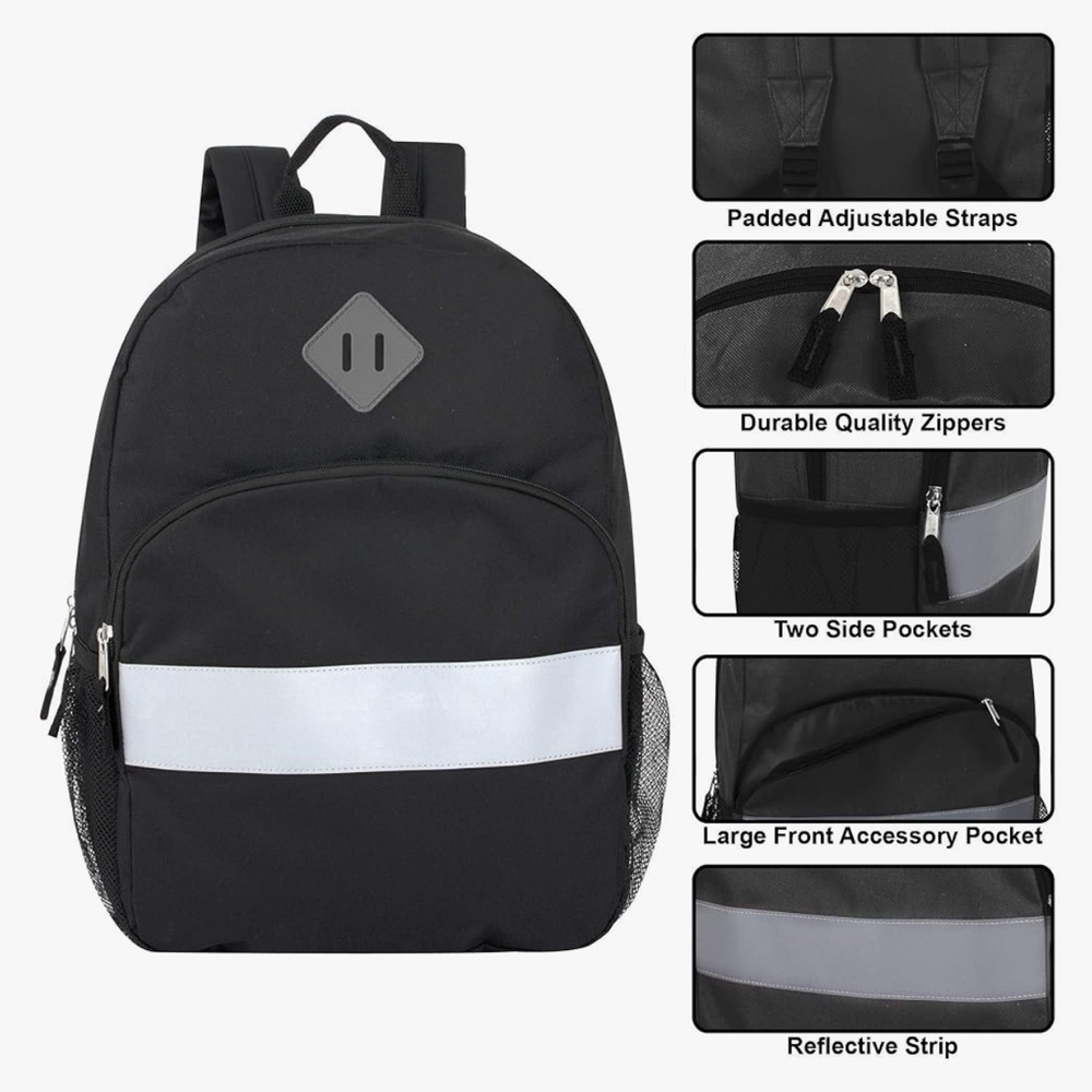 Black Reflective Backpack